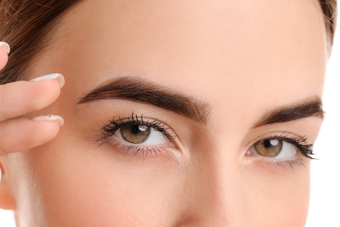 Young Woman with Beautiful Eyebrows, Closeup